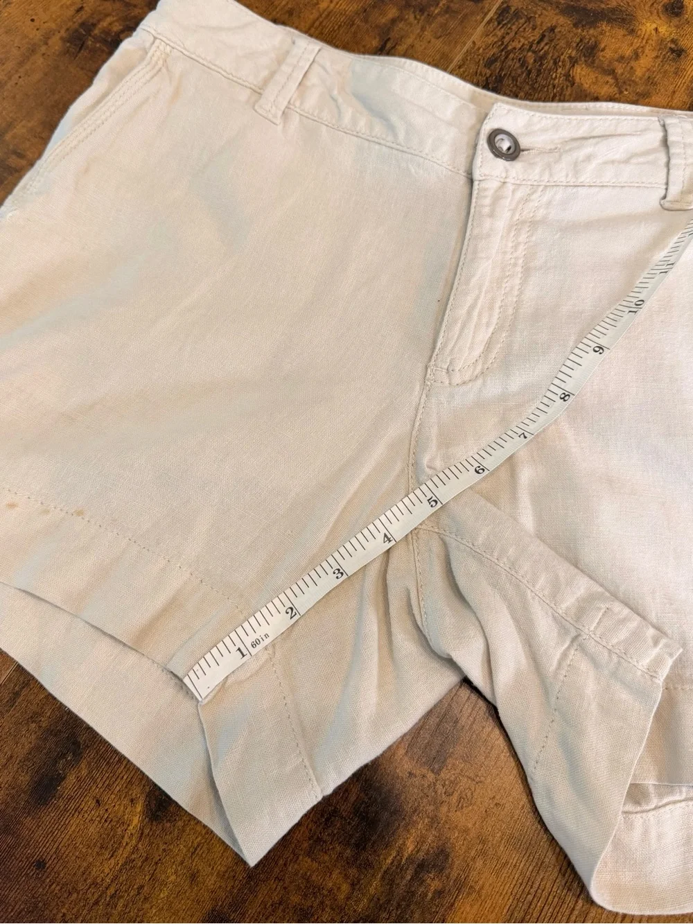 Sonoma Linen Blend Beige Shorts Women’s Size 4 Short Casual Beach Summer Pockets